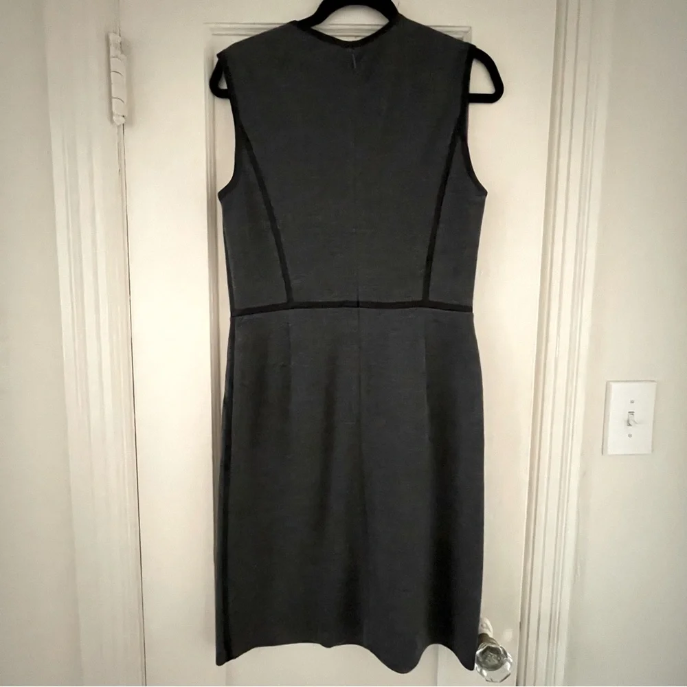 Tory Burch Marcia Wool Sleeveless Charcoal Dress. Size Medium